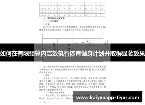 如何在有限预算内高效执行体育健身计划并取得显著效果